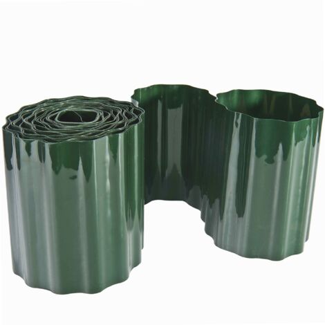 Bordure de pelouse souple 15cm x 9m – Matériau durable – S'adapte aux contours des allées – Installation facile avec piquets – Windhager