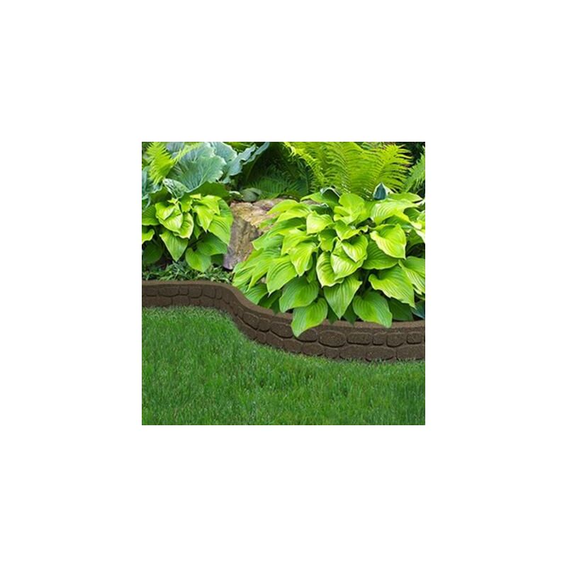 Bordure de séparation jardin - massif - plantation - 120x2x9cm - caoutchouc recyclé