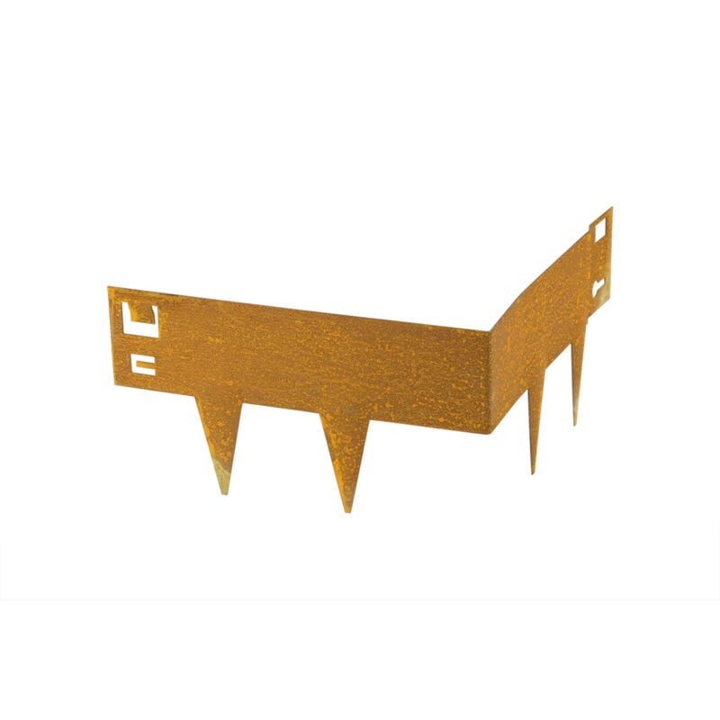 Bordure en acier corten à angle droit extérieur flexible 16 cm -