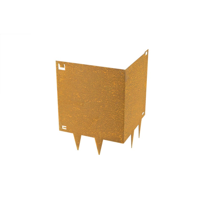Wovar - Bordure en acier corten à angle droit extérieur flexible - 40 cm