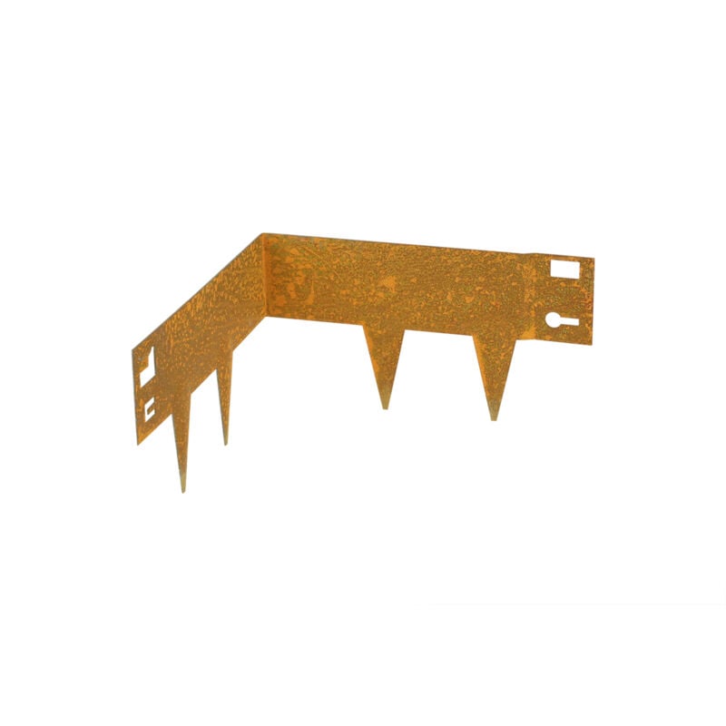 Bordure en acier corten à angle droit intérieur flexible 16 cm -
