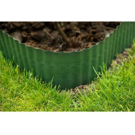 Bordure gazon polyéthylene verte H15 cm x 9 m - NATURE