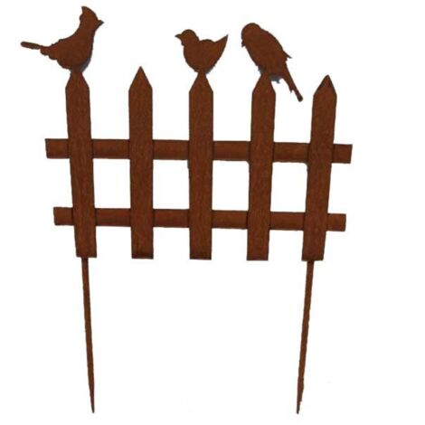 Bordure trois oiseaux en métal - Déco jardin 46cm