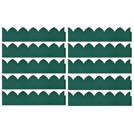 Bordures de jardin 10 pcs，Lisière de jardin Vert 65x15 cm PP CFW38887