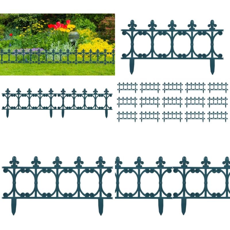 Bordures de jardin 16 pcs Vert 10 m pp - bordure de jardin - bordures de jardin - Home & Living - Vert