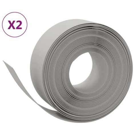 Bordures de jardin 2 pcs gris 10 m 20 cm polyéthylène CFW908295