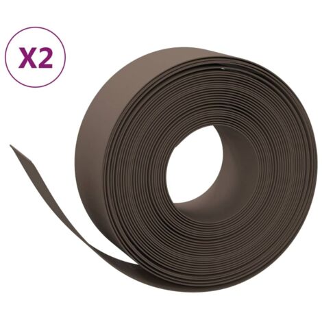 Bordures de jardin 2 pcs marron 10 m 20 cm polyéthylène CFW583173