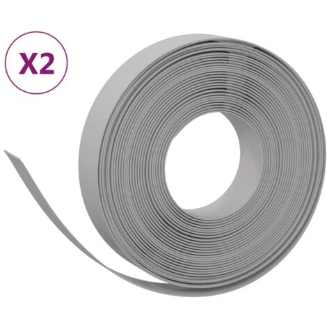Bordures de jardin 2 pcs，Lisière de jardin gris 10 m 10 cm polyéthylène CFW76940