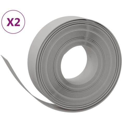 Bordures de jardin 2 pcs，Lisière de jardin gris 10 m 15 cm polyéthylène CFW24531
