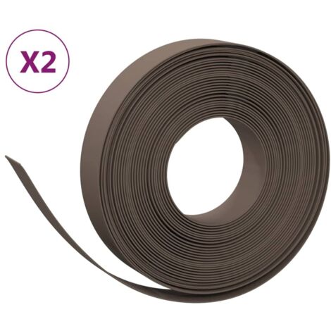 Bordures de jardin 2 pcs，Lisière de jardin marron 10 m 10 cm polyéthylène CFW72059