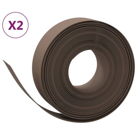 Bordures de jardin 2 pcs，Lisière de jardin marron 10 m 15 cm polyéthylène CFW95833
