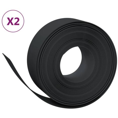 Bordures de jardin 2 pcs，Lisière de jardin noir 10 m 20 cm polyéthylène CFW25160