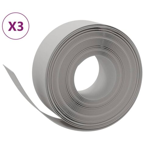 Bordures de jardin 3 pcs gris 10 m 20 cm polyéthylène CFW394070
