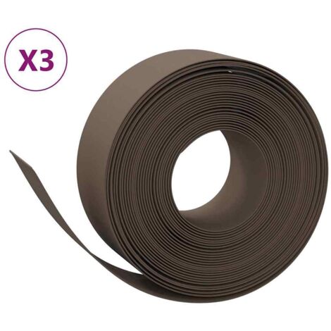 Bordures de jardin 3 pcs marron 10 m 20 cm polyéthylène CFW937350