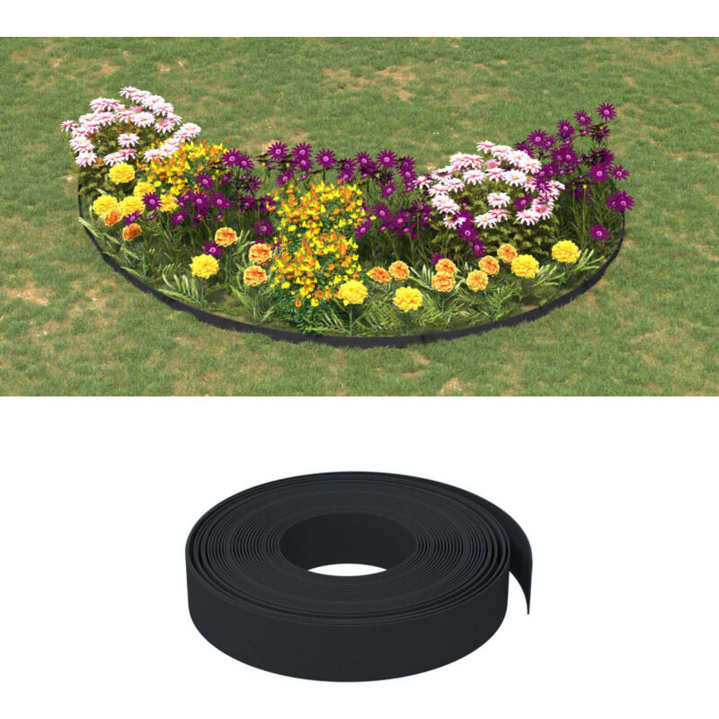 Bordures de jardin 3 pcs noir 10 m 10 cm polyéthylène