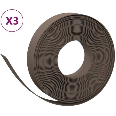 Bordures de jardin 3 pcs，Lisière de jardin marron 10 m 10 cm polyéthylène CFW15102
