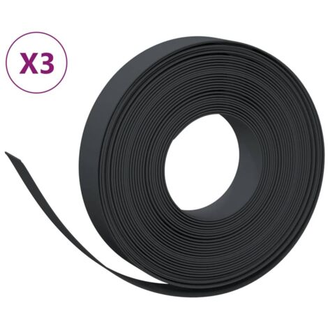 Bordures de jardin 3 pcs，Lisière de jardin noir 10 m 10 cm polyéthylène CFW61237