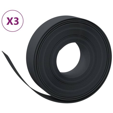 Bordures de jardin 3 pcs，Lisière de jardin noir 10 m 15 cm polyéthylène CFW95654