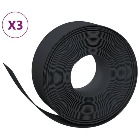 Bordures de jardin 3 pcs，Lisière de jardin noir 10 m 20 cm polyéthylène CFW74271