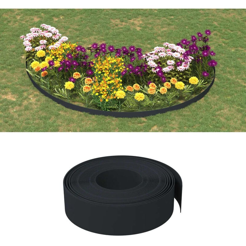 Vidaxl - Bordure de jardin noir 10 m 15 cm polyéthylène