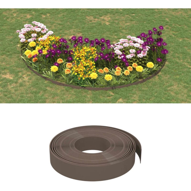 Vidaxl - Bordures de jardin 3 pcs marron 10 m 10 cm polyéthylène