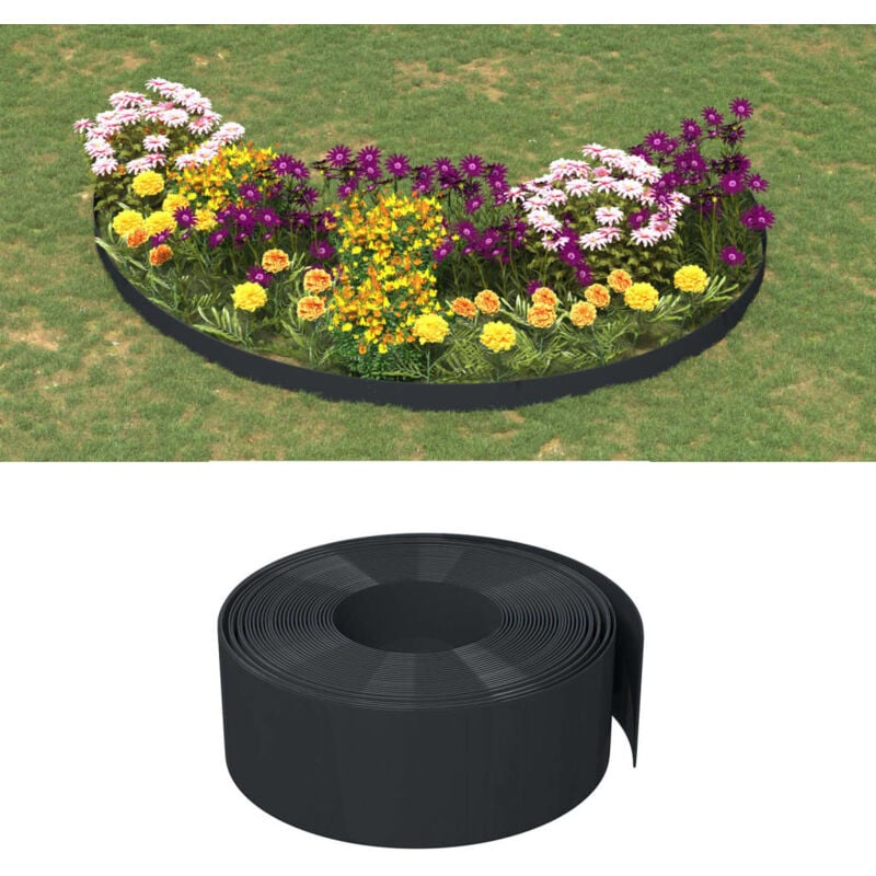 Vidaxl - Bordure de jardin noir 10 m 20 cm polyéthylène