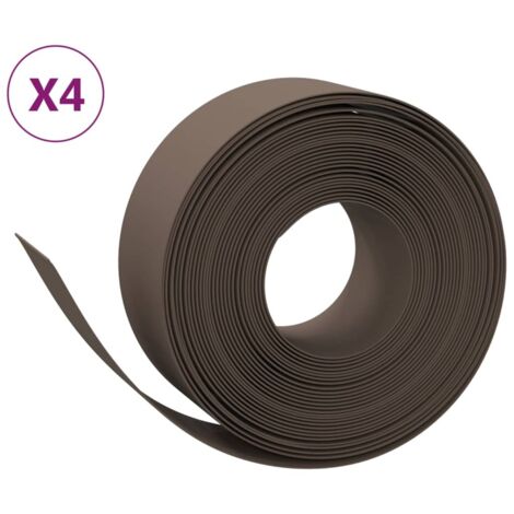 Bordures de jardin 4 pcs marron 10 m 20 cm polyéthylène CFW695846
