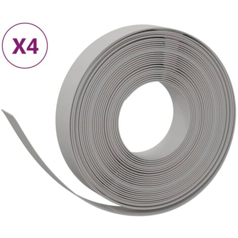 Bordures de jardin 4 pcs，Lisière de jardin gris 10 m 10 cm polyéthylène CFW52857