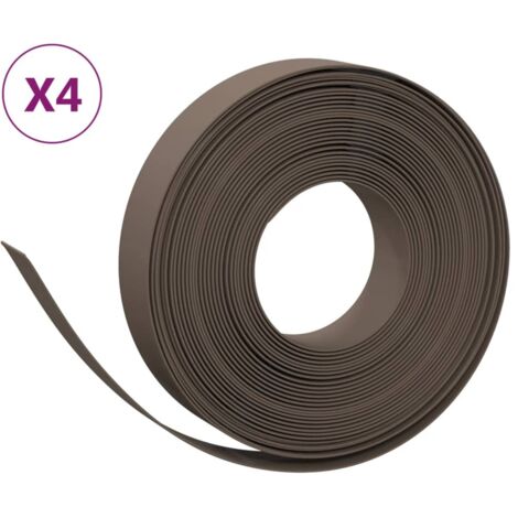 Bordures de jardin 4 pcs，Lisière de jardin marron 10 m 10 cm polyéthylène CFW53215