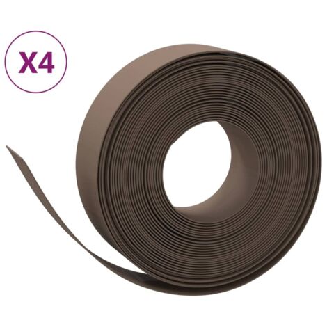 Bordures de jardin 4 pcs，Lisière de jardin marron 10 m 15 cm polyéthylène CFW84349