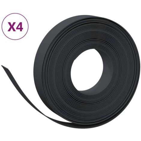 Bordures de jardin 4 pcs，Lisière de jardin noir 10 m 10 cm polyéthylène CFW15617