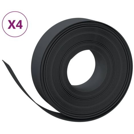 Bordures de jardin 4 pcs，Lisière de jardin noir 10 m 15 cm polyéthylène CFW87908