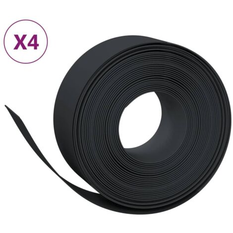 Bordures de jardin 4 pcs，Lisière de jardin noir 10 m 20 cm polyéthylène CFW51203