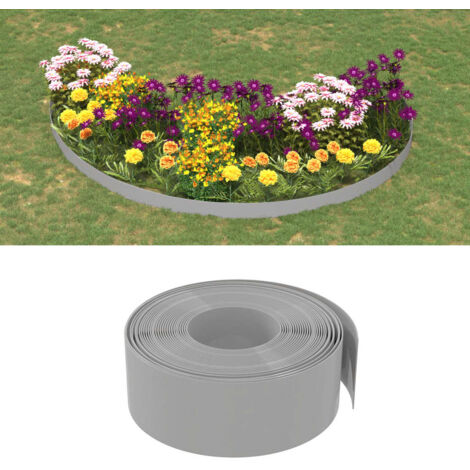 Bordures de jardin 5 pcs gris 10 m 20 cm polyéthylène