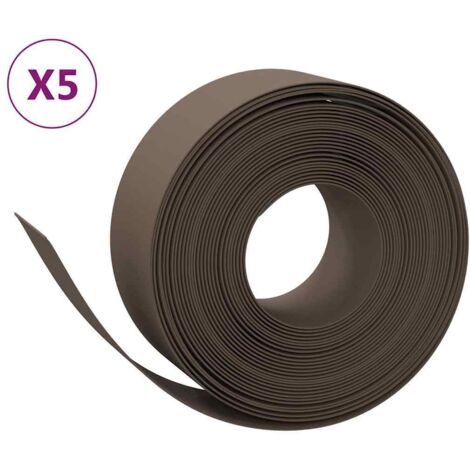 Bordures de jardin 5 pcs marron 10 m 20 cm polyéthylène CFW500722