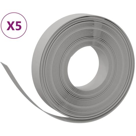 Bordures de jardin 5 pcs，Lisière de jardin gris 10 m 10 cm polyéthylène CFW75712
