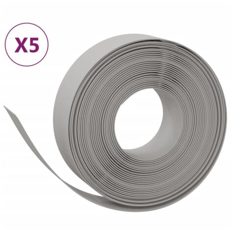 Bordures de jardin 5 pcs，Lisière de jardin gris 10 m 15 cm polyéthylène CFW82279