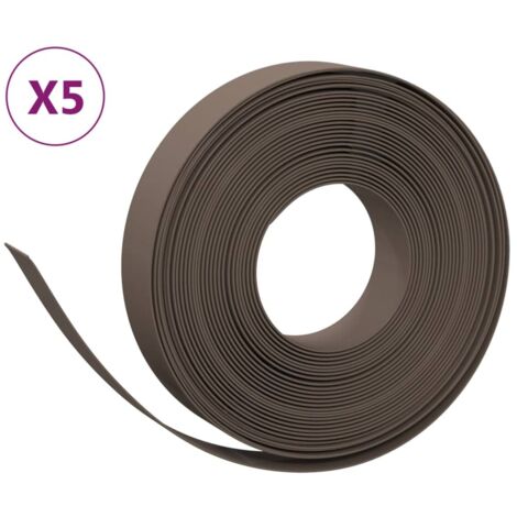 Bordures de jardin 5 pcs，Lisière de jardin marron 10 m 10 cm polyéthylène CFW68672