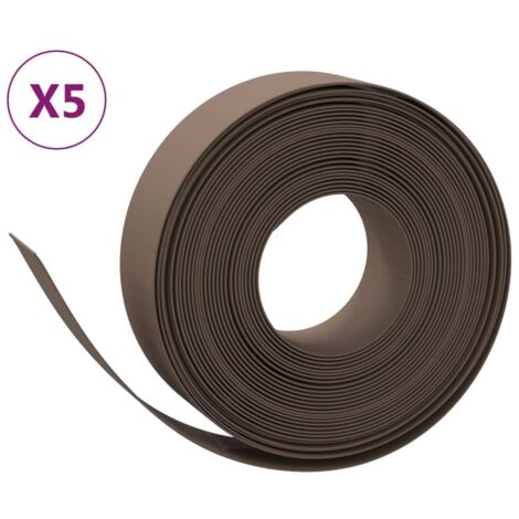 Bordures de jardin 5 pcs，Lisière de jardin marron 10 m 15 cm polyéthylène CFW53059