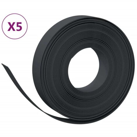 Bordures de jardin 5 pcs，Lisière de jardin noir 10 m 10 cm polyéthylène CFW73634