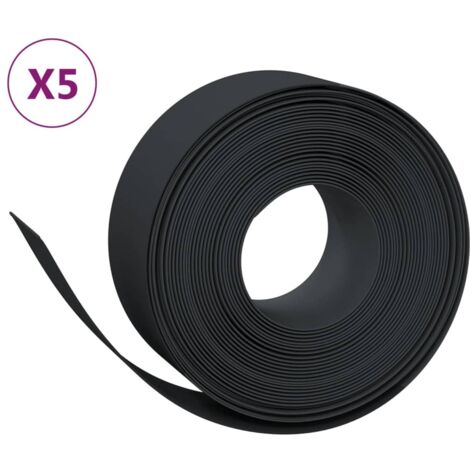Bordures de jardin 5 pcs，Lisière de jardin noir 10 m 20 cm polyéthylène CFW59477