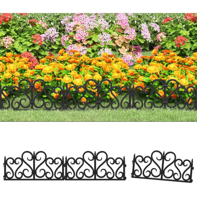 Design In - Bordures de pelouse 17 pcs Noir 10 m pp CFW73016
