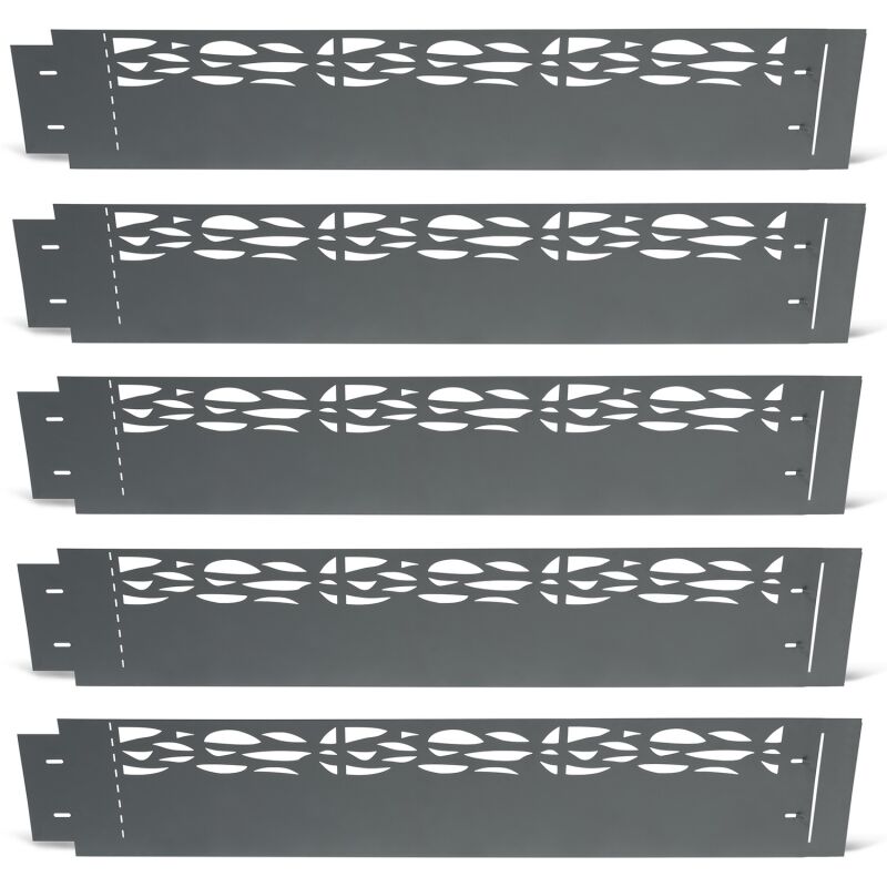 Idmarket - Bordurette de jardin x5 acier ajouré gris anthracite flexible l. 5 x h. 0.16 m