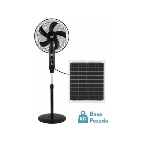 FABRILAMP Boreal Black Solar-Standventilator 30 W mit USB-Anschluss