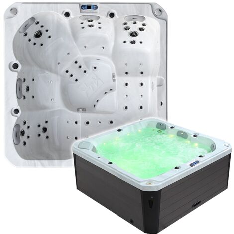 Boreal Sauna – Spa gonflable 5 places GS5 – 86 jets hydromassants – Pompe bi-vitesse 5 HP – Dimensions 215x215 cm – Couverture thermique incluse