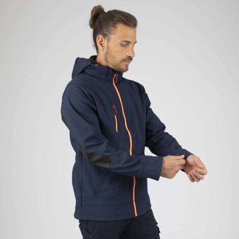 BOREL BLOUSON DE TRAVAIL EN SOFTSHELL 1511 Marine , Orange fluo L