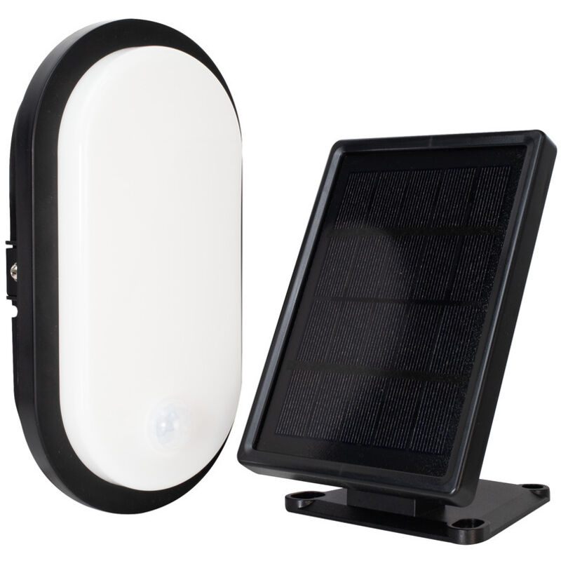 Borgo Hublot ovale led 600LM avec panneau solaire et détecteur de mouvement