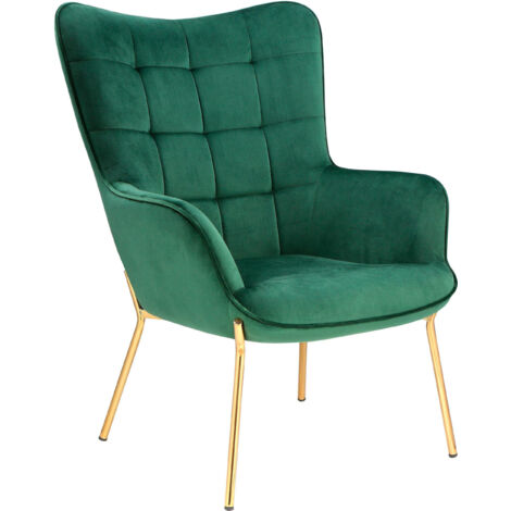 BorisChaise d'appoint tapissée en velours vert