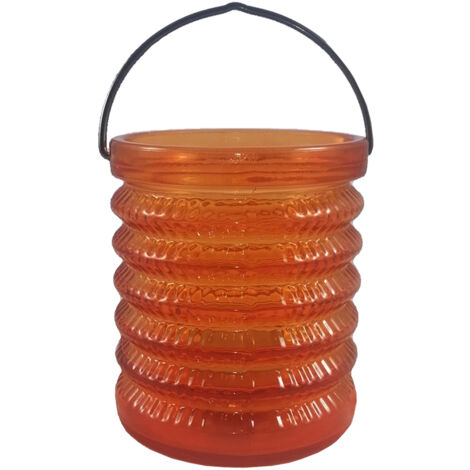 BORMIOLI linterna vela portacero arancione , Linterna portacero arancioneIncluye asa para transportePerfecta para iluminar sus cenasFabricada en vidrio de alta resisten