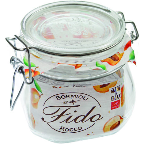 Bormioli Rocco Drahtbügelgläser Fido 560ml, 6 Gläser + Gummis Einmachgläser 4309